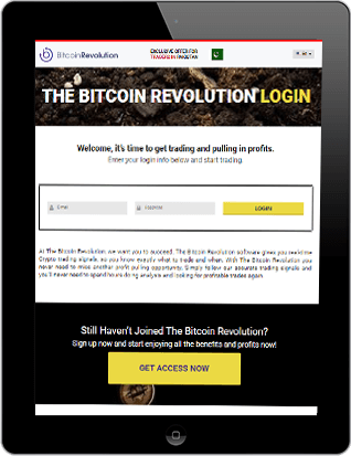 Bitcoin Revolution - Proces přihlášení